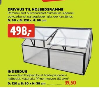 jem & fix Drivhus til højbedsramme tilbud