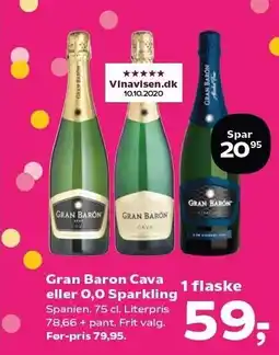 SuperBrugsen Gran Baron Cava eller 0,0 sparkling tilbud