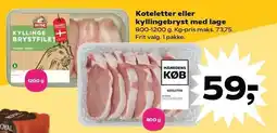 SuperBrugsen Koteletter eller kyllingebryst med lage tilbud
