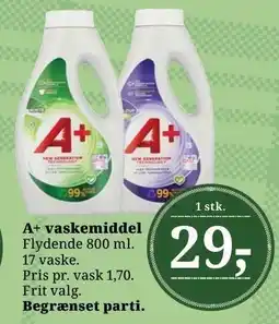 Dagli'Brugsen A+ vaskemiddel tilbud