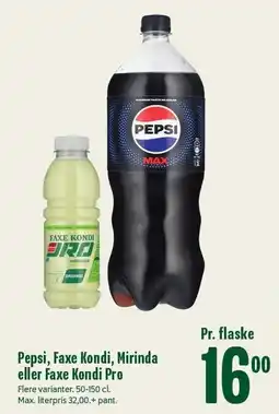 Min Købmand Pepsi, Faxe Kondi, Mirinda eller Faxe Kondi Pro tilbud