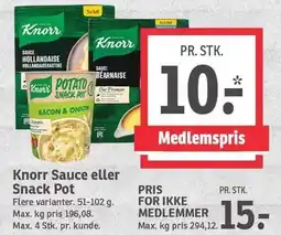 SPAR Knorr Sauce eller Snack Pot tilbud