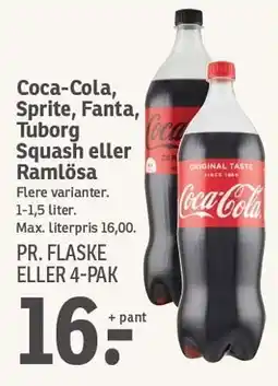 SPAR Coca-Cola, Sprite, Fanta, Tuborg Squash eller Ramlösa tilbud
