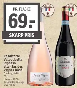 SPAR Casalforte Valpolicella Ripasso eller Jas des Vignes Rosé tilbud