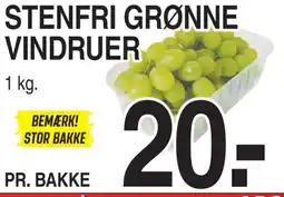 ABC Lavpris STENFRI GRØNNE VINDRUER tilbud