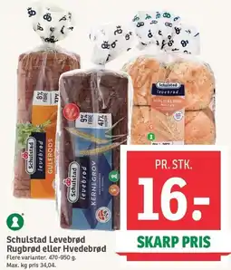 SPAR Schulstad Levebrød Rugbrød eller Hvedebrød tilbud
