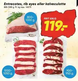 Bilka Entrecotes, rib eyes eller kalveculotte tilbud