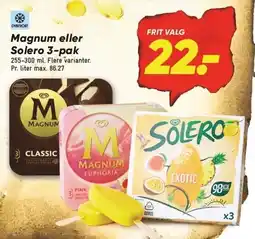 Bilka Magnum eller Solero 3-pak tilbud