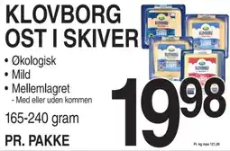 ABC Lavpris KLOVBORG OST I SKIVER tilbud