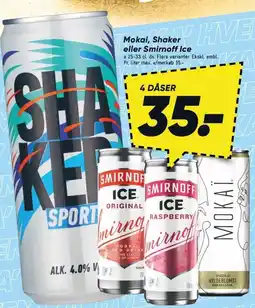 Bilka Mokai, Shaker eller Smirnoff ice tilbud