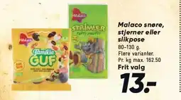 Bilka Malaco snøre, stjerner eller slikpose tilbud