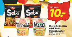 Bilka Nissin kopnudler eller Soba instant nudler tilbud