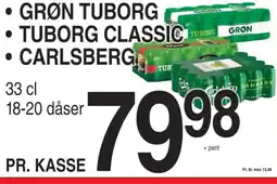 ABC Lavpris GRØN TUBORG • TUBORG CLASSIC • CARLSBERG tilbud