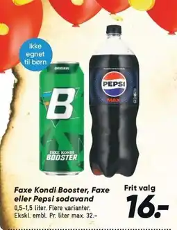 Bilka Faxe Kondi Booster, Faxe eller Pepsi sodavand tilbud