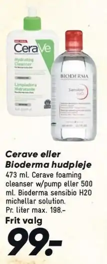 Bilka Cerave eller Bioderma hudpleje tilbud