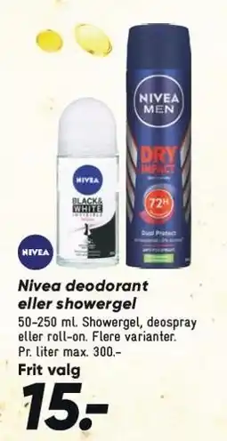 Bilka Nivea deodorant eller showergel tilbud