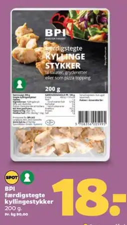 BPI færdigstegte kyllingestykker 200 g.