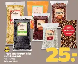 Netto Trope tørret frugt eller saltet peanuts tilbud