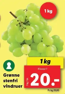 Lidl Grønne stenfri vindruer tilbud