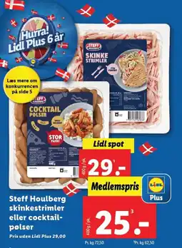 Lidl Steff Houlberg skinkestrimler eller cocktail- pølser tilbud