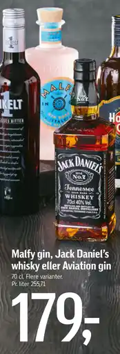Føtex Malfy gin, Jack Daniel’s whisky eller Aviation gin tilbud