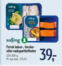 Føtex Fersk lakse-, torske- eller rødspættefileter tilbud