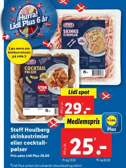 Lidl Steff Houlberg skinkestrimler eller cocktailpølser tilbud