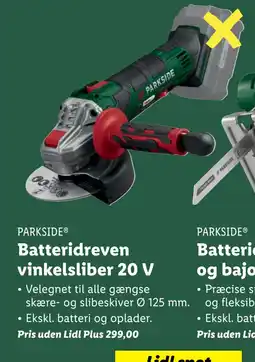 Lidl Batteridreven vinkelsliber 20 V tilbud