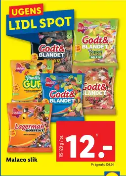 Lidl Malaco slik tilbud