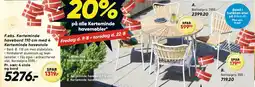 Bilka Kerteminde havebord 110 cm med 4 Kerteminde havestole tilbud