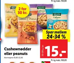 Lidl Cashewnødder eller peanuts tilbud