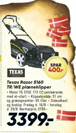 Bilka Texas Razor 5160 TR/WE plæneklipper tilbud