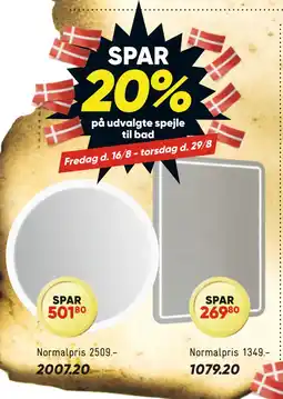 SPAR 20% på udvalgte spejle til bad