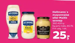 Kvickly Hellmann´s mayonnaise eller Maille sennep tilbud