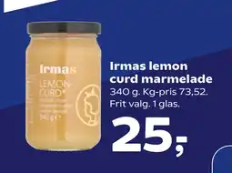 Kvickly Irmas lemon curd marmelade tilbud