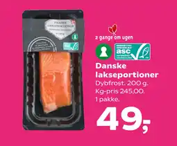 Kvickly Danske lakseportioner tilbud