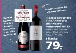 Kvickly Ripasso Superiore Villa Annaberta eller Mazzei Fonterutoli Nr. 10 tilbud