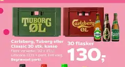 Kvickly Carlsberg, Tuborg eller Classic 30 stk. kasse tilbud