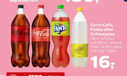 Kvickly Coca-Cola, Fanta eller Schweppes tilbud