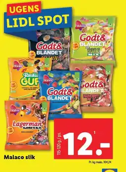 Lidl Malaco slik tilbud