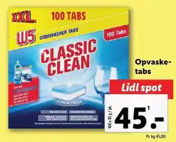 Lidl W5 Opvasketabs tilbud