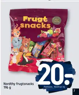 REMA 1000 Nordthy frugtsnacks 196 g tilbud