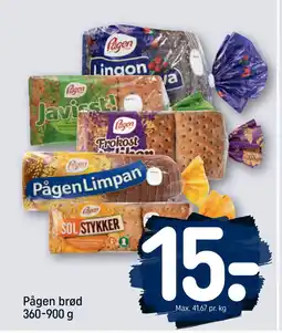 REMA 1000 Pågen brød 360-900 g tilbud
