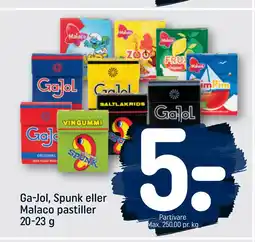 Ga-Jol, Spunk eller Malaco pastiller 20-23 g