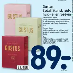 REMA 1000 Gustus Sydafrikansk rød-, hvid- eller rosévin tilbud