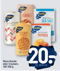REMA 1000 Wasa Runda eller Crackers 150-330 g tilbud