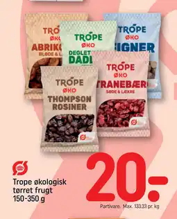 REMA 1000 Trope økologisk tørret frugt 150-350 g tilbud