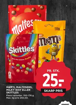 MENY M&M’S, MALTESERS, MILKY WAY ELLER SKITTLES tilbud
