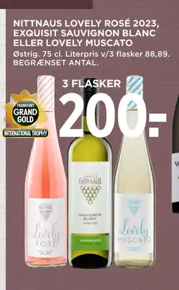 MENY NITTNAUS LOVELY ROSÉ 2023, EXQUISIT SAUVIGNON BLANC ELLER LOVELY MUSCATO tilbud