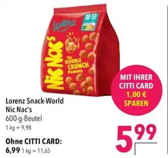 Citti Lorenz Snack-World Nic Nac's tilbud